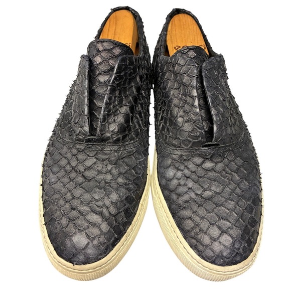 Vince Shoes - Vince Blair Snakeskin Slip On Women's 7.5 Black Leather Platform Luxe Sneaker